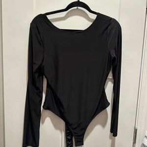 Elegant Black Long Sleeve Bodysuit